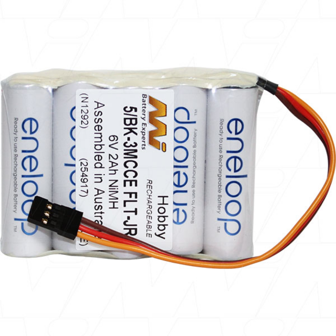 Picture of 5/BK-3MCCE FLT-JR ENELOOP 6V 2000mAh NiMh R/C HOBBY BATTERY PACK - 5 X AA BATTERIES WITH JR TYPE CONNECTOR -- (READY TO USE)